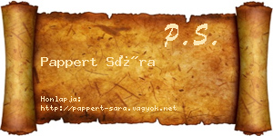 Pappert Sára névjegykártya