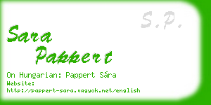 sara pappert business card