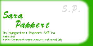 sara pappert business card